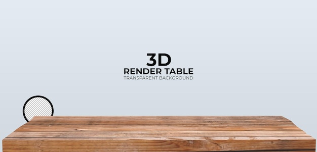 PSD empty wooden table for display product with transparent background