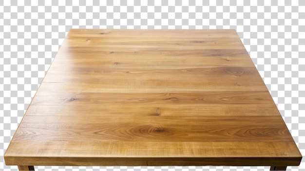 PSD empty wooden table isolated on transparent background