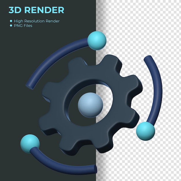 En plakat for 3D-rendering med en sort og hvid baggrund.