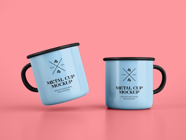 Enamel coffee mug cup  mockup