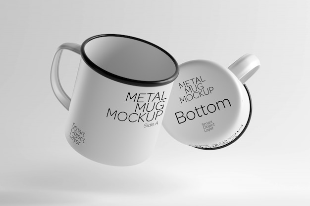 Tazza di smalto mock up isolato