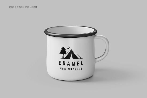 PSD enamel mug mockup front view