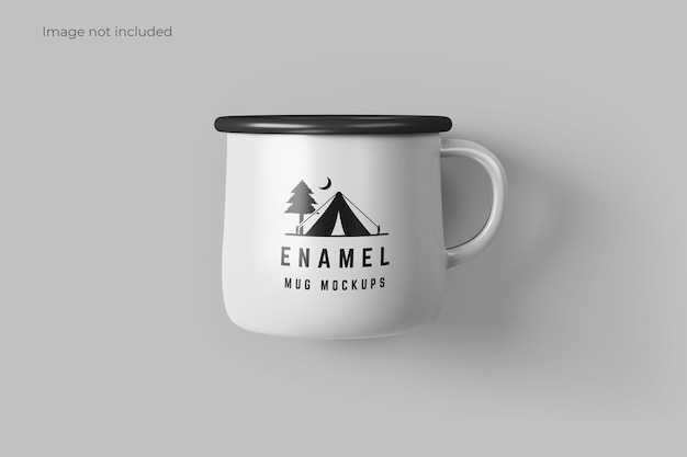 Enamel mug mockup top view