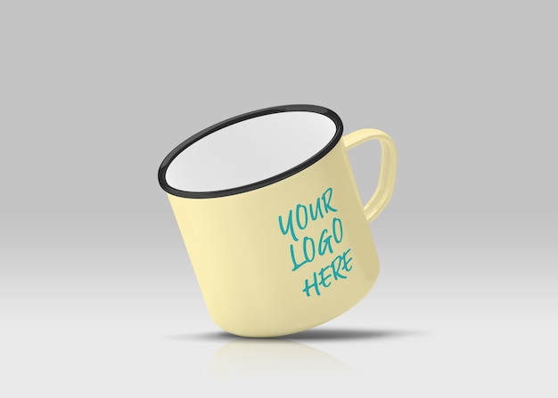 PSD enamel mug mockup