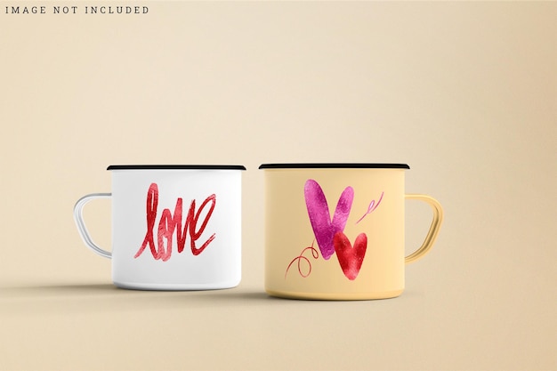 PSD mockup di tazza smaltata