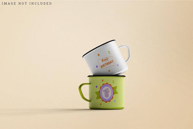 PSD enamel mug mockup