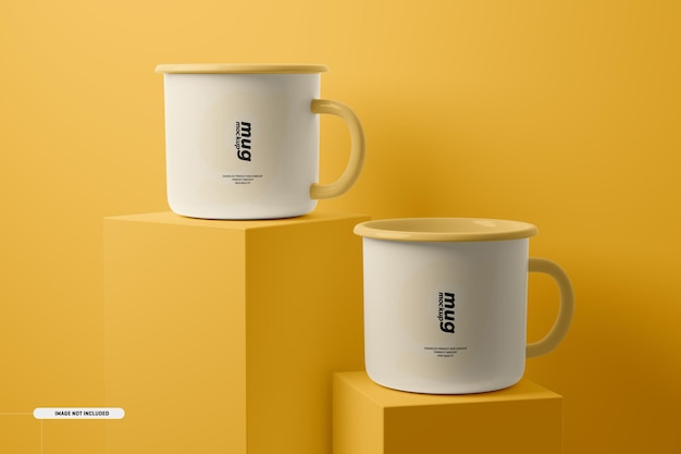 Enamel mug mockup