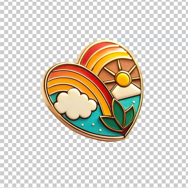 PSD enamel pin on transparent background