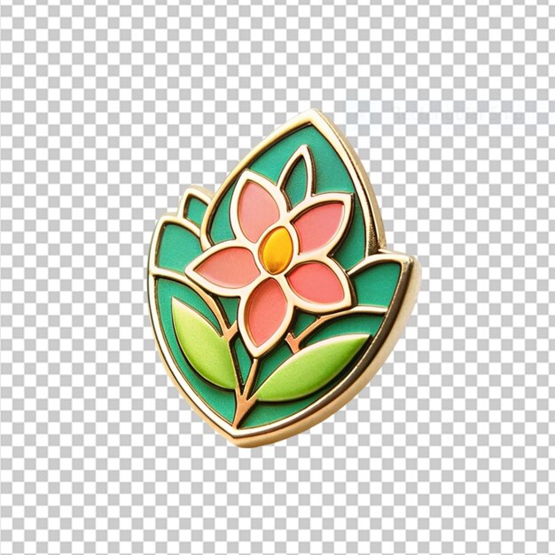 PSD enamel pin on transparent background