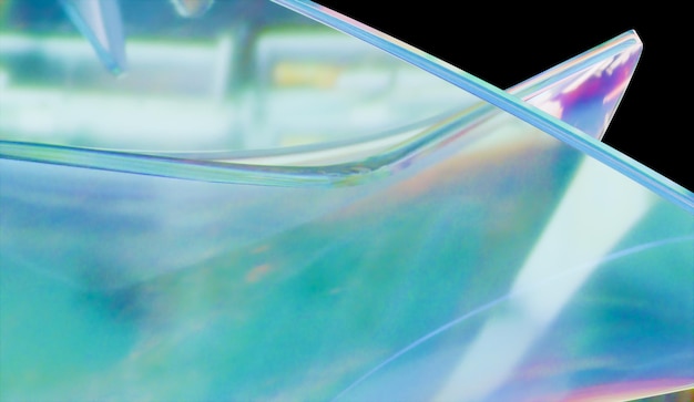 enamoring 3d render of abstract iridescent glass background made with 3d software