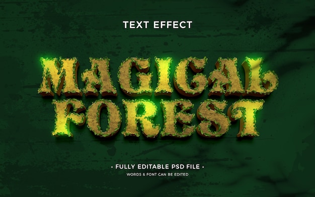 PSD enchanted forest text effect