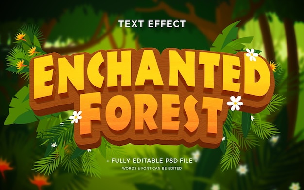 PSD enchanted forest text effect