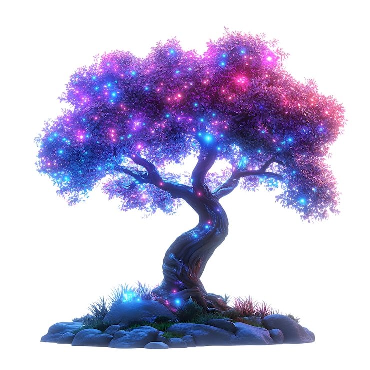 PSD enchanted glowing tree