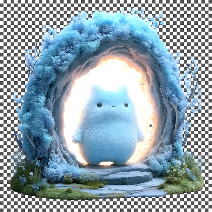 PSD enchanted winter portal isolated on transparent background