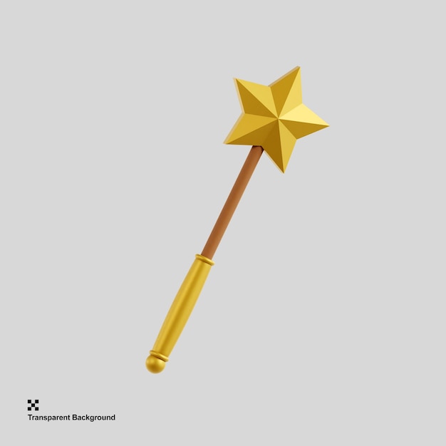 PSD an enchanting 3d illustration of a magic wand
