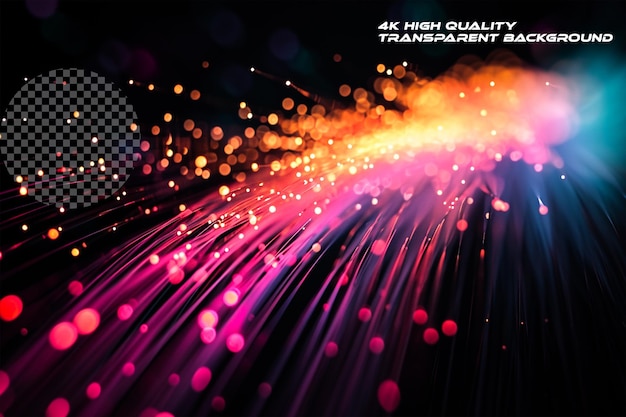 PSD the enchanting glow of a fiber optic lamp with soothing colors on transparent background