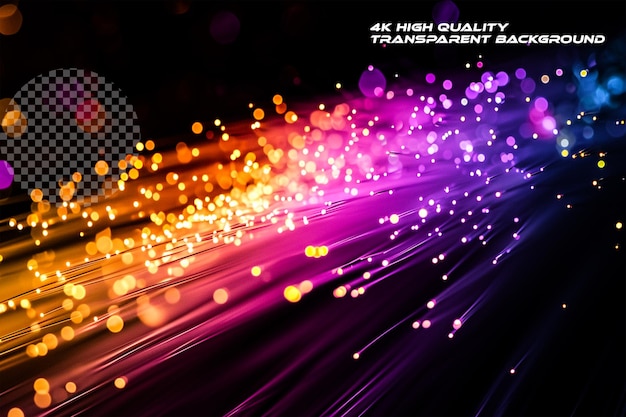 PSD the enchanting glow of a fiber optic lamp with soothing colors on transparent background