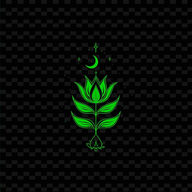 PSD Очаровательный логотип лунного цветка с декоративным творческим векторным дизайном коллекции природы
