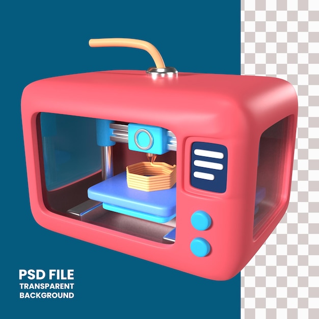 PSD 同封の 3d プリンター 3d イラスト アイコン