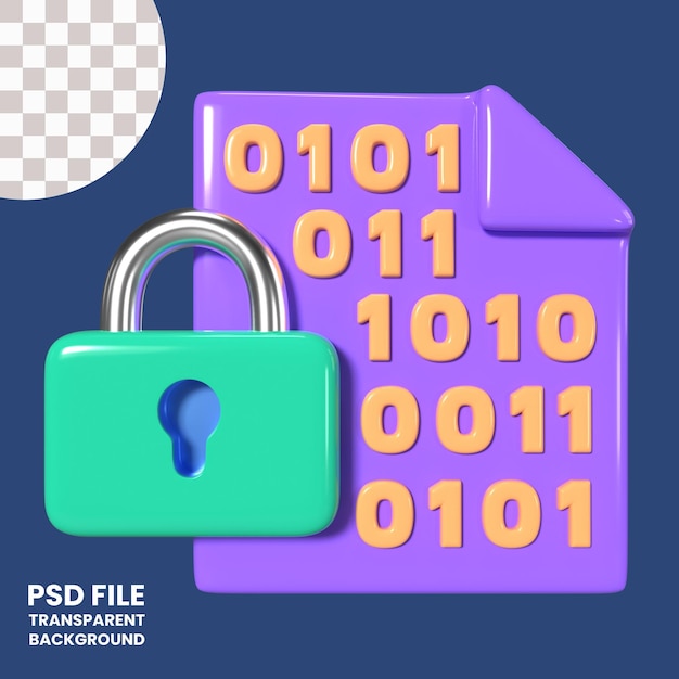 PSD encryptie 3d illustratie icoon