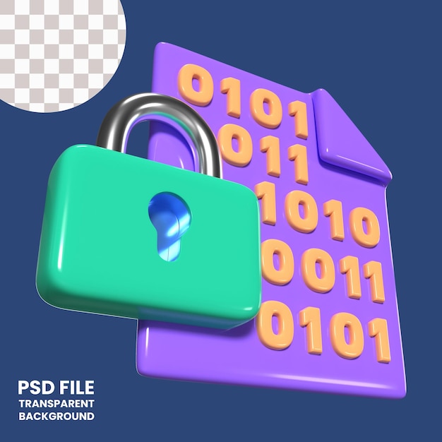 PSD encryptie 3d illustratie icoon