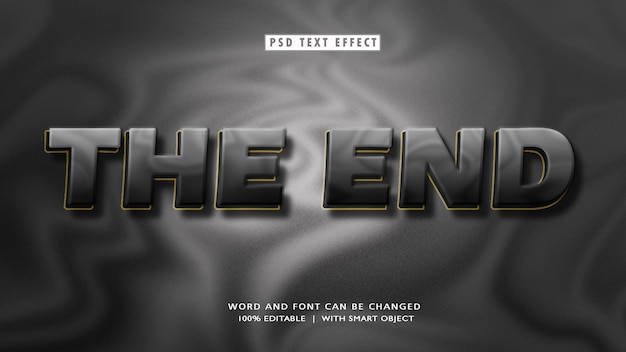 PSD the end 3d text style effects