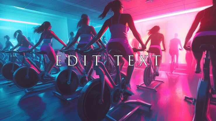 PSD energetische spinningles in een fel verlichte sportschool