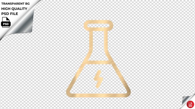 PSD energia chemiczna ikona wektorowa błyszczący złoty kolor teksturowany psd przezroczysty