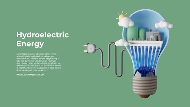 PSD energia hydroelektryczna ilustracja 3d