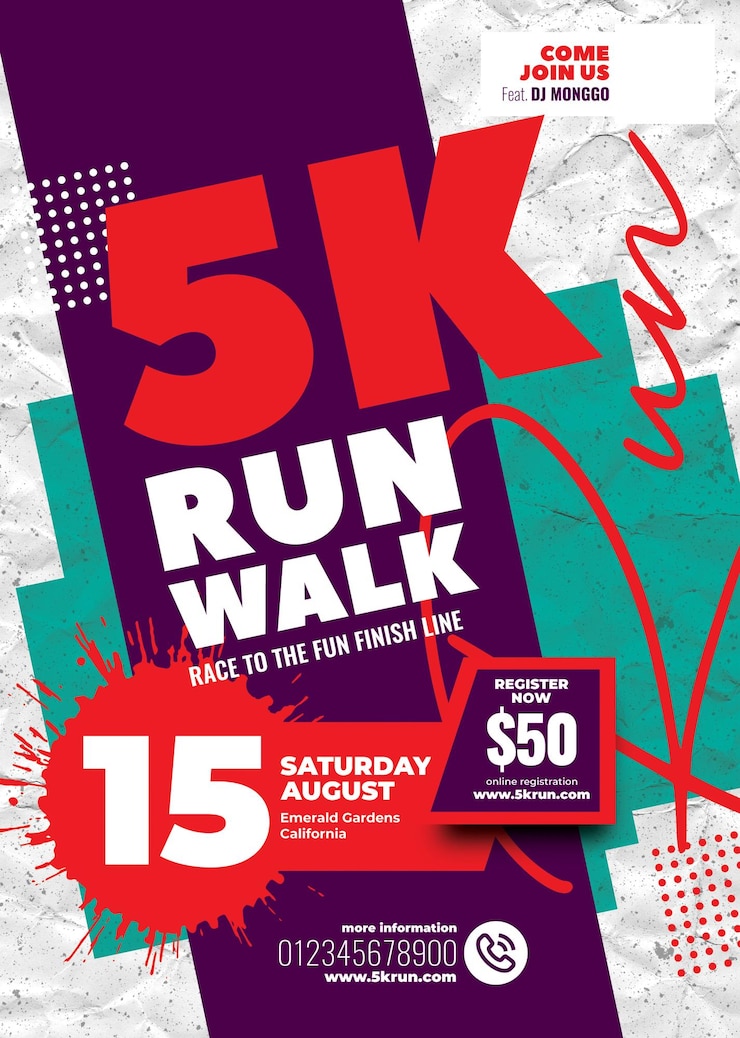 PSD energiczny 5k run walk szablon