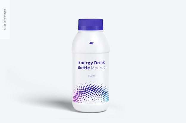 Energiedrank plastic fles mockup, vooraanzicht