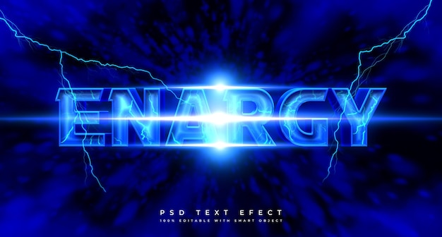 PSD energy 3d editable text effect