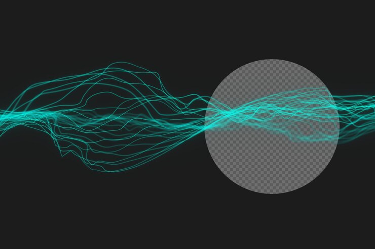 PSD energy blue wave lines background