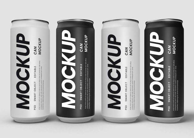 PSD energy drink can branding mockup