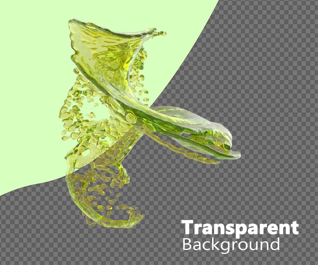 energy drink green splash isolated on a transparent background