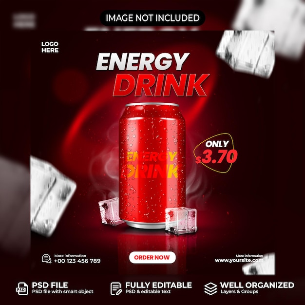 Energy drink instagram social media post