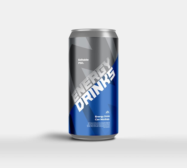 PSD energy drink soda can mockup psd