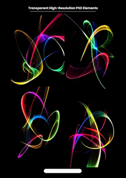 PSD energy lines glowing waves in the dark vector abstract background