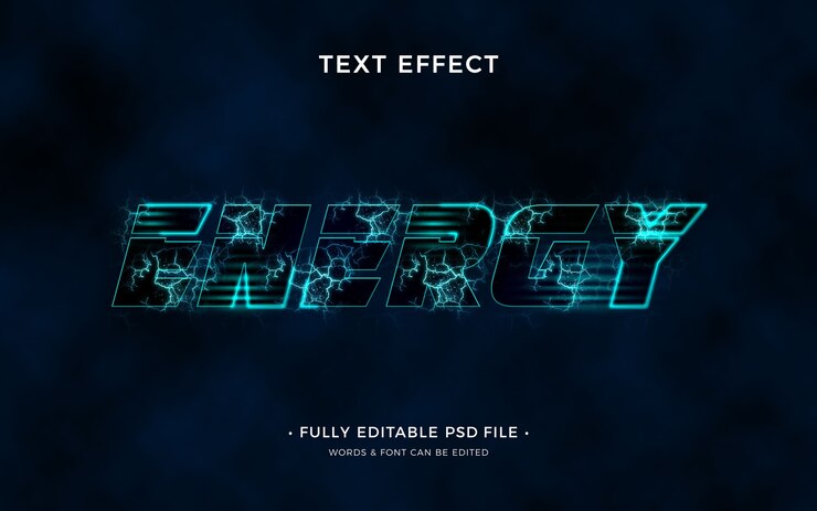 PSD energy text effect