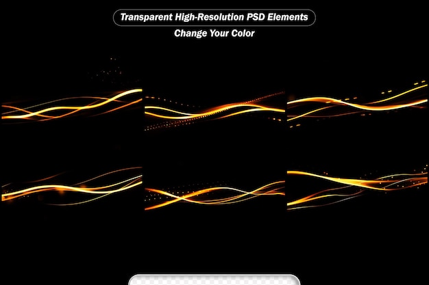 PSD energy transparent background abstract colorful light set