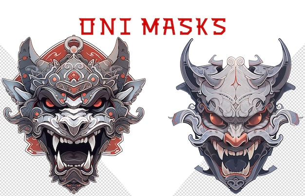 PSD eng oni maskers clipart design