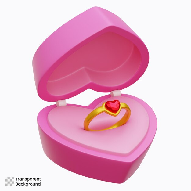 PSD engagement ring 3d icon illustration