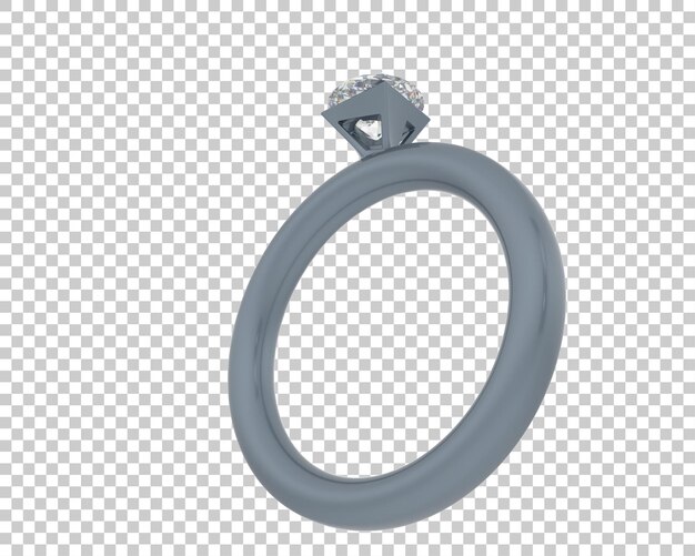 PSD engagement ring isolated on background 3d rendering illustration