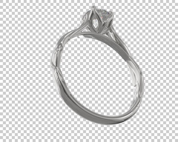 Anello di fidanzamento isolato sullo sfondo illustrazione di rendering 3d