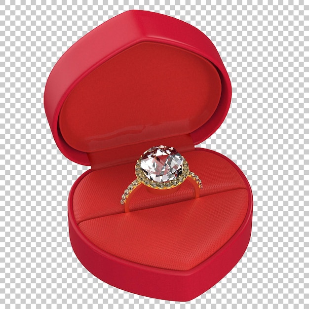Engagement ring isolated on transparent background 3d rendering illustration