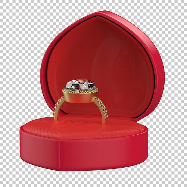engagement ring isolated on transparent background 3d rendering illustration