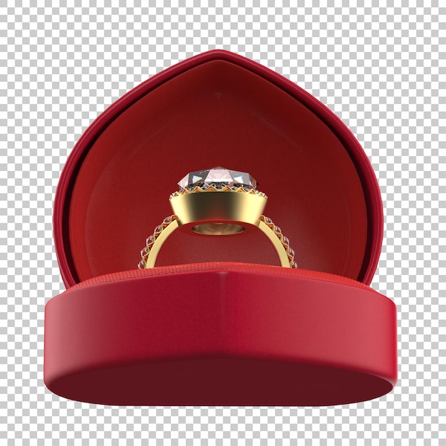 Engagement ring isolated on transparent background 3d rendering illustration