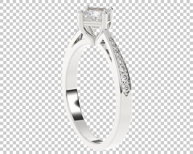 Engagement ring on transparent background 3d rendering illustration