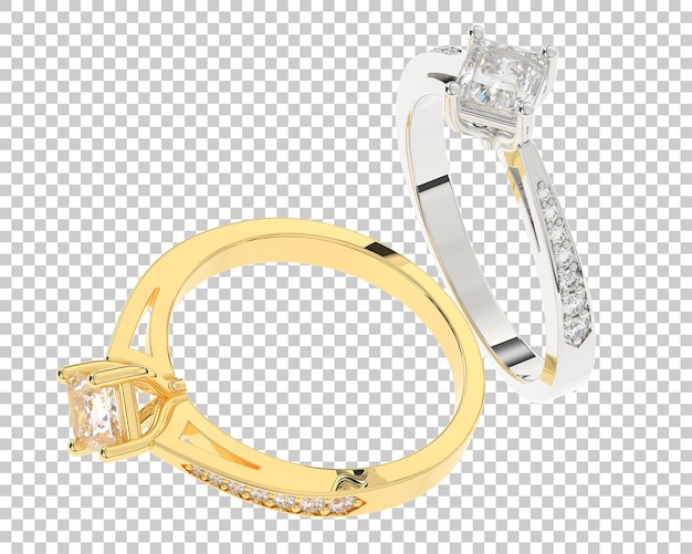 Engagement ring on transparent background 3d rendering illustration