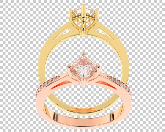 Engagement ring on transparent background 3d rendering illustration